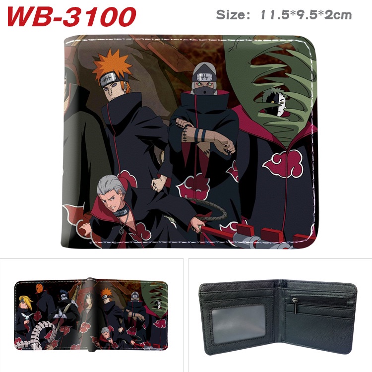 Ví Da PU Ngắn Gập In Hình Anime Naruto Merchandise Dành Cho Nam Nữ
