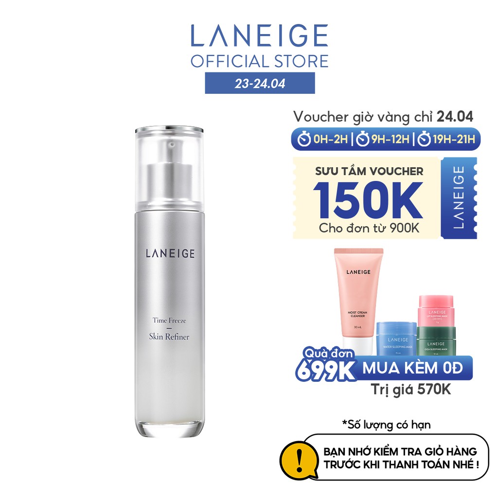 [Mã FMCGMALL -8% đơn 250K] Nước cân bằng da giúp cải thiện nếp nhăn Laneige Time Freeze Skin Refiner 120ml