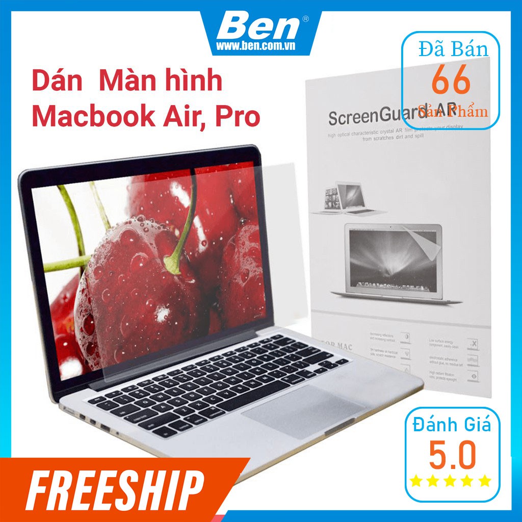 Dán Macbook Air, Pro, Retina - Miếng dán màn hình Macbook full kích cỡ 11.6 inch 13.3 inch 15.4 inch. 16 inch