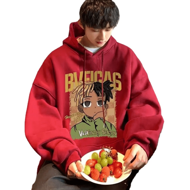 Áo hoodie Dáng Rộng In Chữ Phong Cách hip hop Đường Phố Hàn Quốc Chất Lượng Cao Thời Trang Mùa Đông Cho Nam Và Nữ