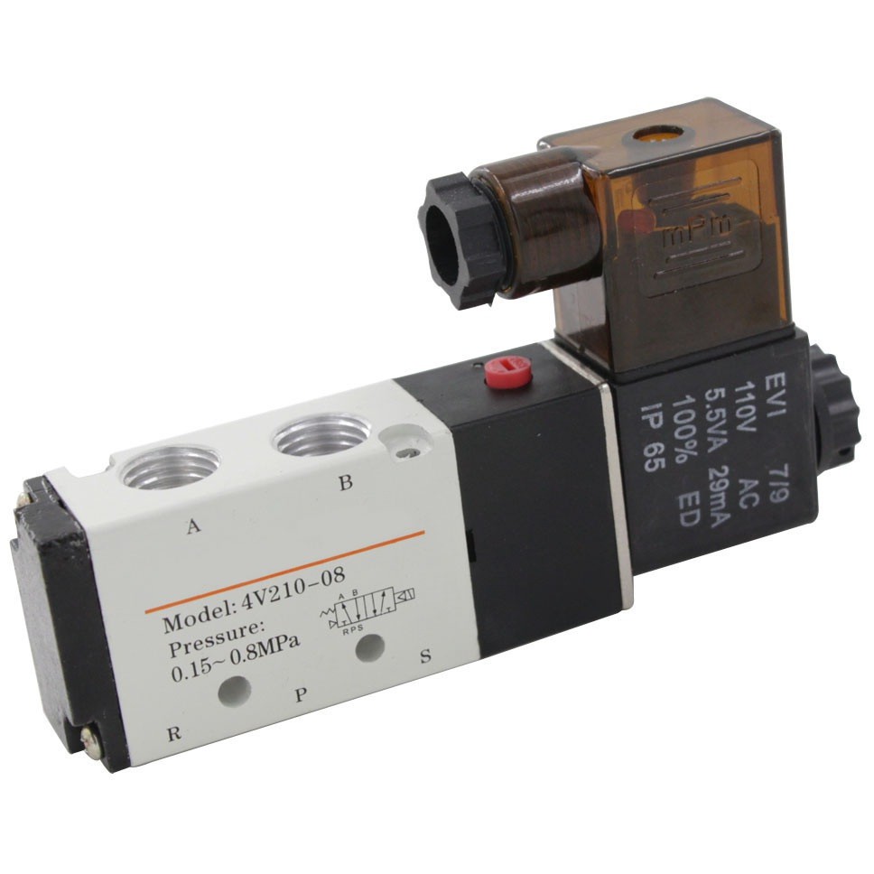 Van điện từ Airtac , Van khí nén Van Điện Từ Khí Nén AIRTAC 4V210-08 (Van Khí Nén 5/2, Ren 13mm) 24V,110V,220V