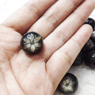 Hạt charm xỏ vòng in hoa 3d xà cừ siêu đẹp size 16mm cườm nhựa acrylic làm thủ công handmade