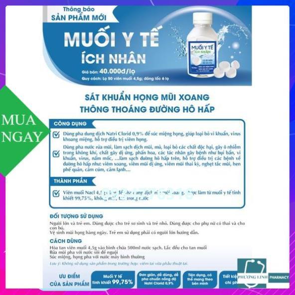 Muối y tế ích nhân lọ 50 viên