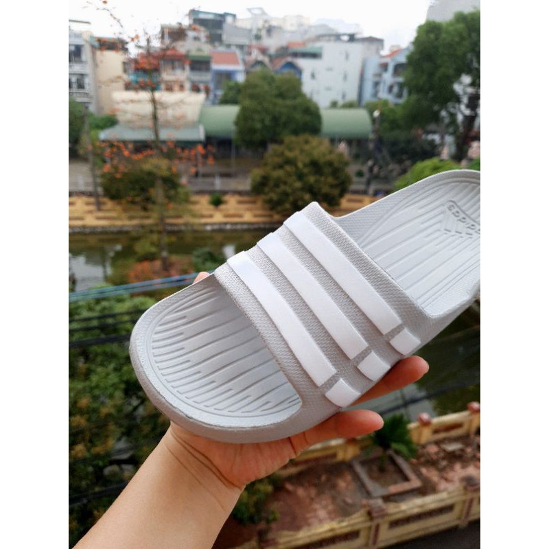 Dép nam đi trong nhà chất siêu nhẹ màu xám kẻ trắng[ cam kết giá rẻ nhất sàn