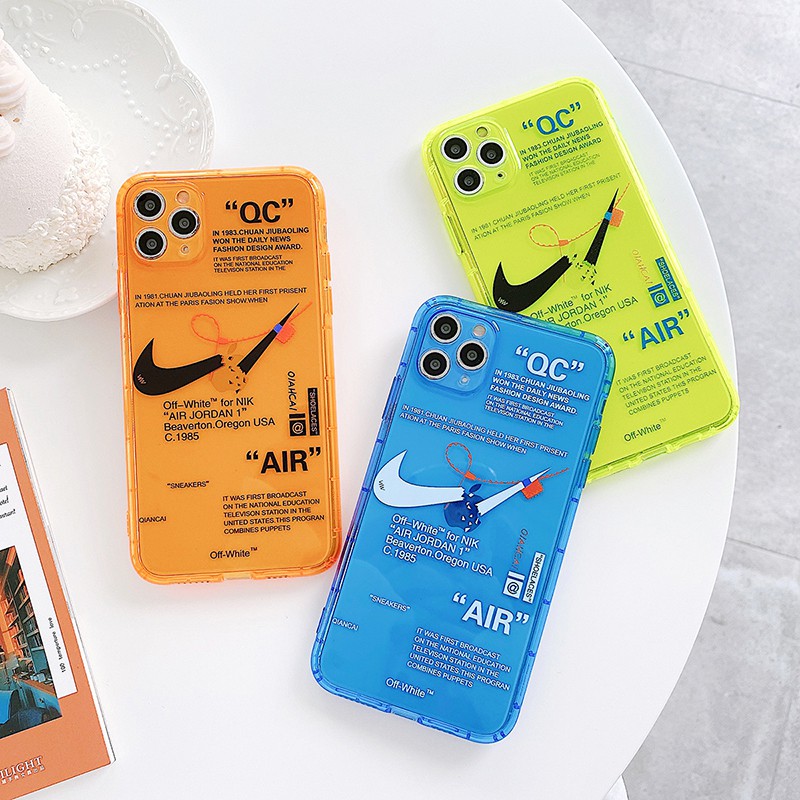 Ốp điện thoại mềm/cứng màu dạ quang in hình logo NIKE cho iphone 6 Plus 6S Plus 7Plus 8Plus X XR XS Max 11 pro Max