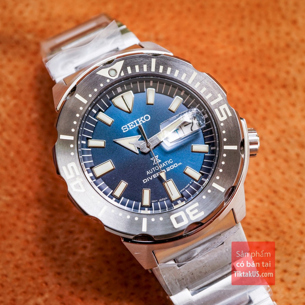 Đồng hồ lặn Automatic Seiko Monster SRPD25K1 size 42mm dây thép vỏ thép không gỉ chống nước 200m