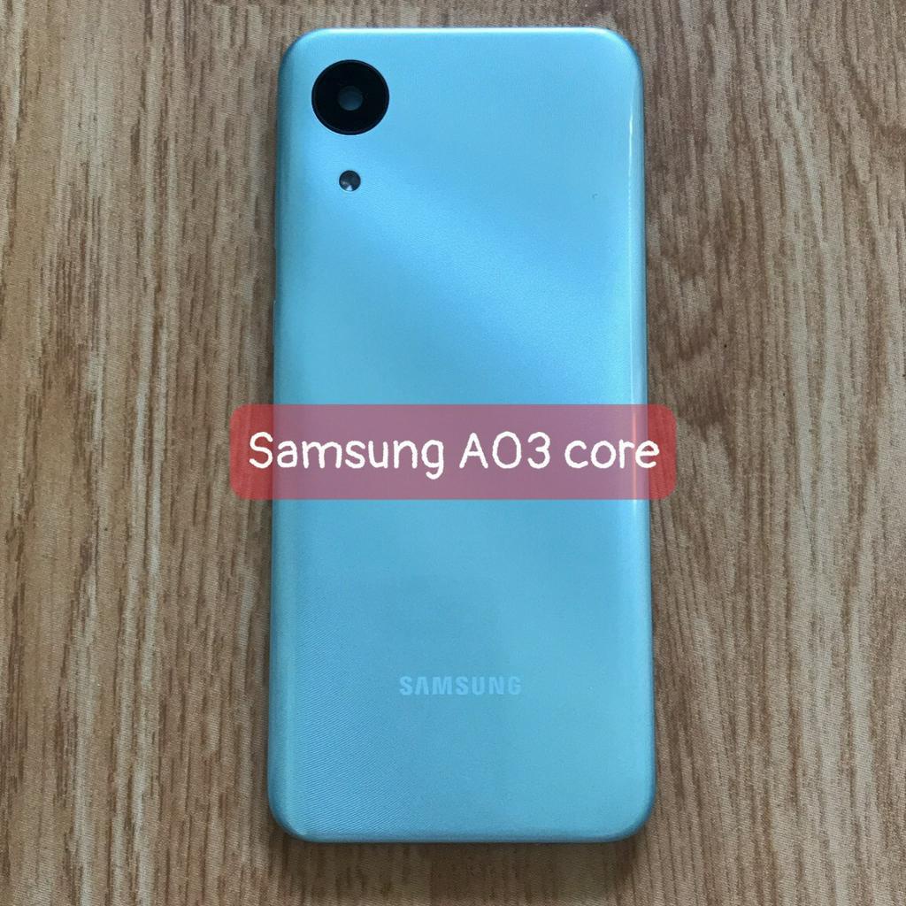 Bộ vỏ Điện thoại Samsung Galaxy A03 Core zin kèm kính camera,nút bấm