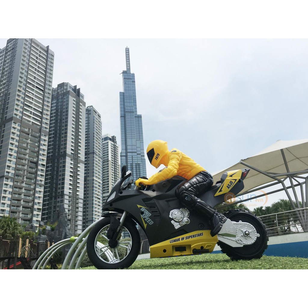 Xe Mô Tô Điều Khiển Từ Xa moto MT801 Bốc Đầu Gyro tự cân bằng 1:6 Chất lượng cao