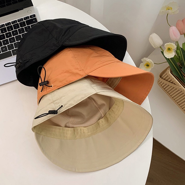 Mũ Bucket Chống Nắng / Tia UV Thiết Kế Dây Rút Điều Chỉnh Được Thoáng Khí Nhanh Khô Thời Trang Mùa Hè Cho Nữ