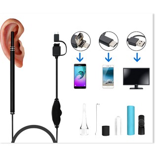 Thiết Bị Lấy Ráy Tai ✔️Chính Hãng✔️ 3 trong 1 có đèn LED, Nội Soi Tai Mũi Họng, Có Kết Nối Với Điện Thoại, Máy Tính