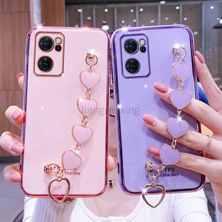 Ốp lưng oppo reno 7 5g oppo reno 7z 5g oppo reno7 z 5g oppo reno 7 z 5g ốp điện thoại silicon mềm gắn dây đeo cổ tay hình trái tim cho oppo reno 7 reno 7z reno7 z 5g
