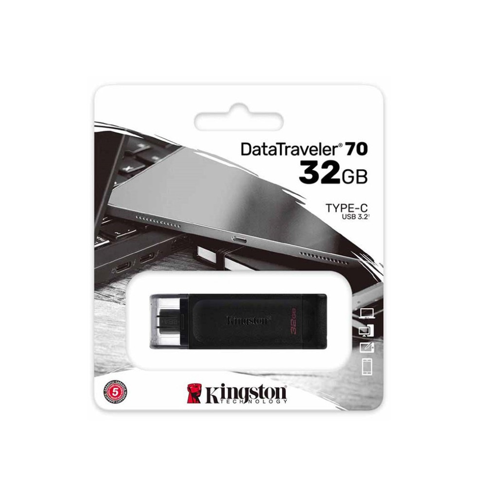 USB-C 3.2 Kingston DataTraveler DT70 32Gb type C tương thích sử dụng cho máy tính xách tay, máy tính bảng và điện thoại