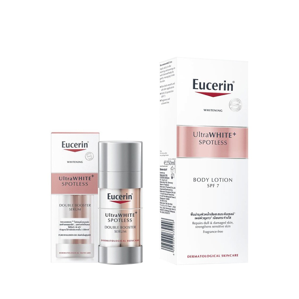 Combo Eucerin Tinh Chất Dưỡng Trắng Double Booster Serum 30ml &amp; Sữa Dưỡng Thể Trắng Da Body Lotion SPF7 250ml