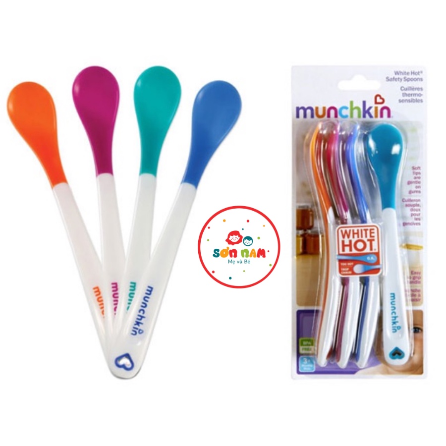 Thìa Cho Bé Ăn Dặm Báo Nóng chất liệu Silicon mềm giúp bé ăn ngoan, ngon Miệng