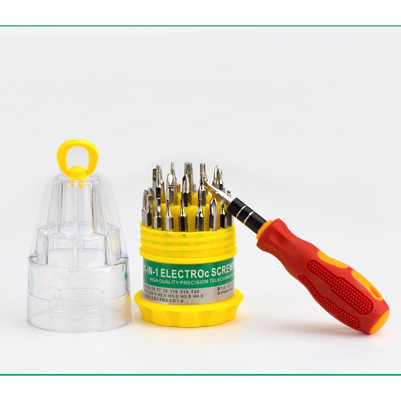 Bộ tua vít đa năng (Vàng) hộp tròn sửa chữa điện thoại, laptop, máy tính...