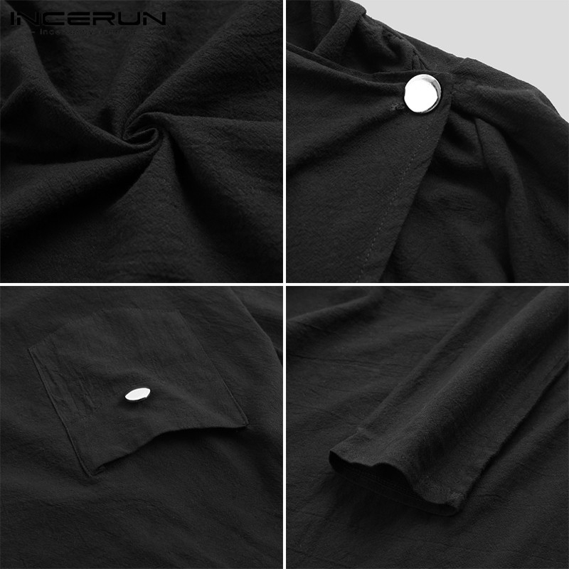 INCERUN Áo khoác cotton phong cách Gothic cá tính cho nam