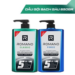 Dầu Gội sạch gàu Romano hương nước hoa 5 in 1 650gr