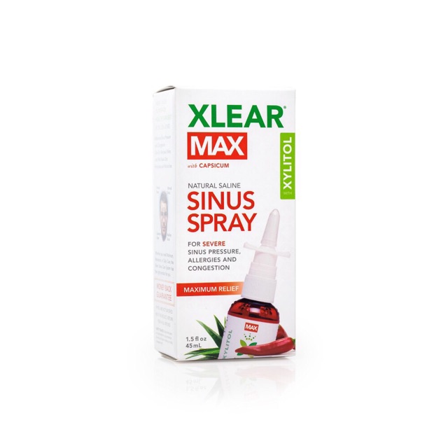 Xịt mũi Xlear MAX Nasal Spray - Hỗ trợ điều trị viêm xoang, viêm mũi dị ứng - 45ml