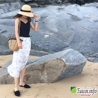 Túi Cói Đi Biển Miệng Quả Bông