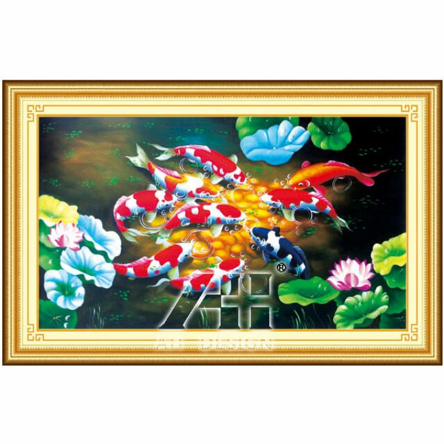 Tranh thêu 3d cá 53401