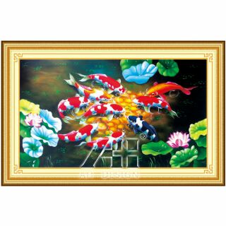 Tranh thêu 3d cá 53401