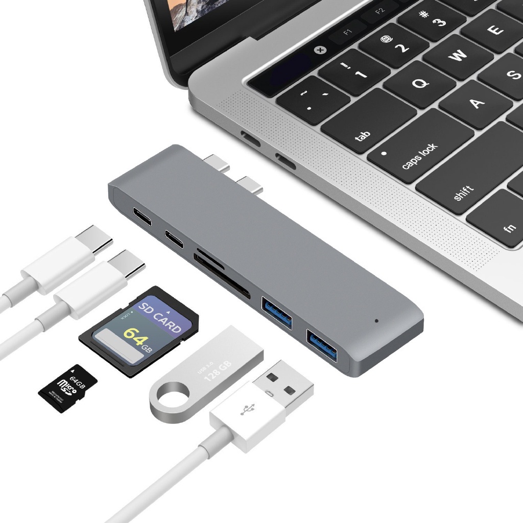 Bộ Chia 3 Cổng Type-C Sang USB3.0 HDMI 4K TF SD Thunderbolt 3 USB C Cho MacBook Pro Air M1