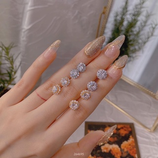 Bông tai minisize tròn xi bạch kim siêu sáng