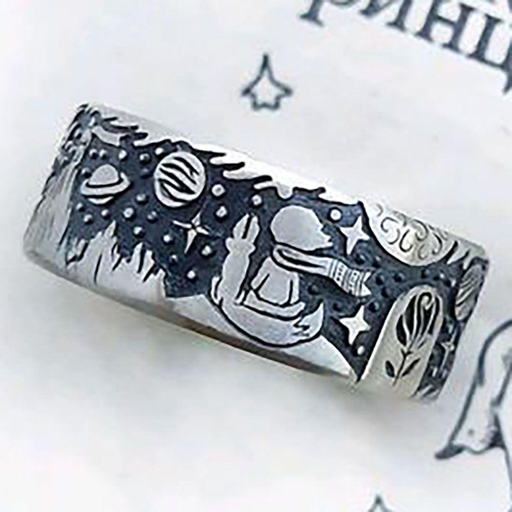 SUMU Nhẫn Khắc Hình Hoàng Tử Bé Cáo Thời Trang Cho Nam Và Nữ