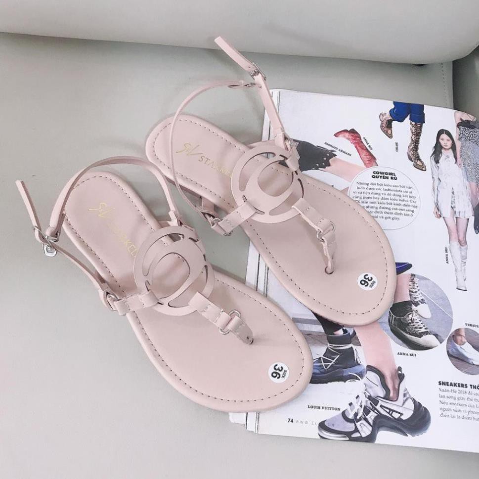 Sandal Nữ, Giày Sandal Cao Gót Nữ Cao 1P Quai Kẹp Xỏ Ngón Chất Da Mềm Dạng Chiến Binh Siêu Cute, Hàng Chuẩn Size, Giao