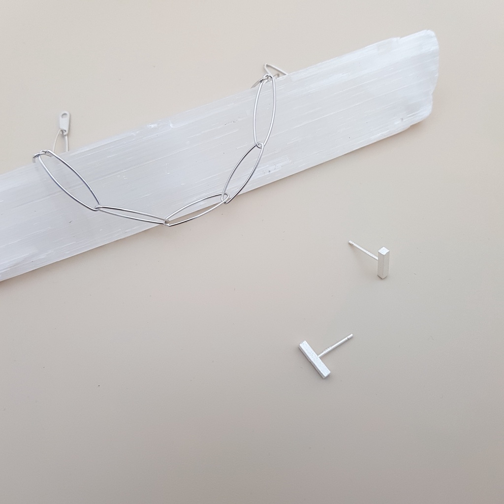 Bông tai bạc EVERMORE, khuyên tai simple thanh bạc Ý 925 cao cấp, phong cách minimalist, thanh lịch - H028