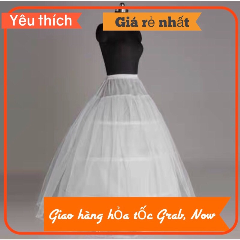 Tùng Váy Cô Dâu 3 tầng có lớp voan lưới xoè 80cm dùng cho váy cưới đi tiệc