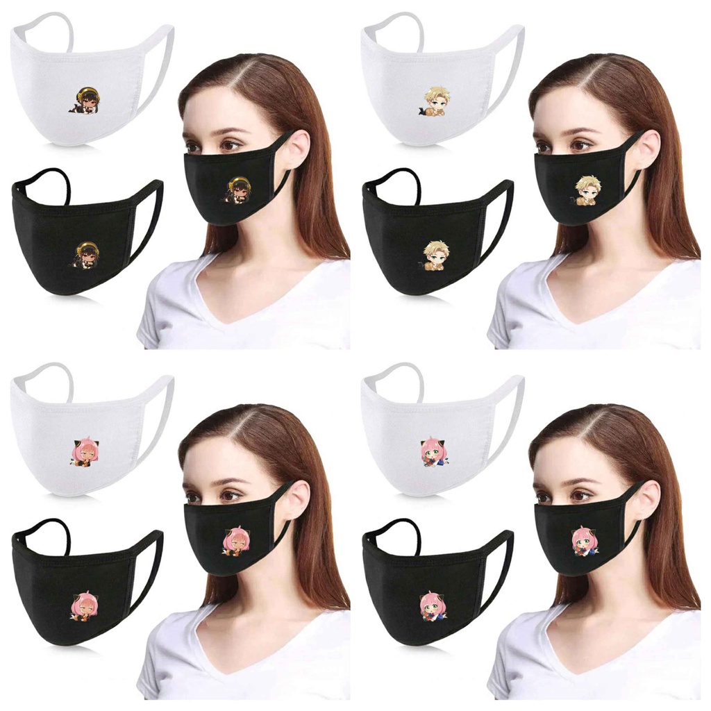 Khẩu trang in hình SPY x Family ver nằm  anime chibi đẽ thương xin xắn chống bụi thời trang cá tinh phong cách
