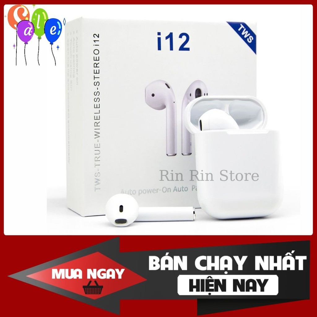 Tai Nghe Không Dây Bluetooth i12 - Pin Lâu - Âm Thanh Stereo