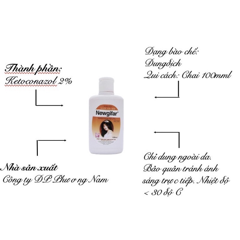 Dầu Gội Sạch Gàu, Nấm Ngứa Newgifar  100ml