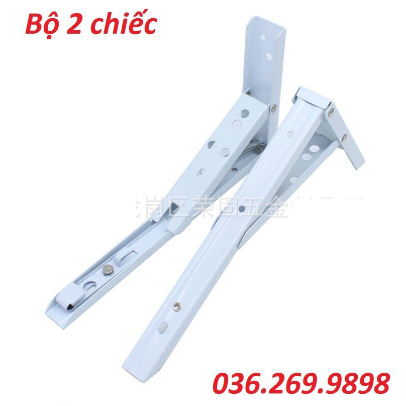 Giá đỡ bản lề gập thông minh- Ke đỡ gập chịu lực 60kg - Bộ 2 cái chiều dài 20-25-30-35-40-45-50cm chất liệu inox và thép