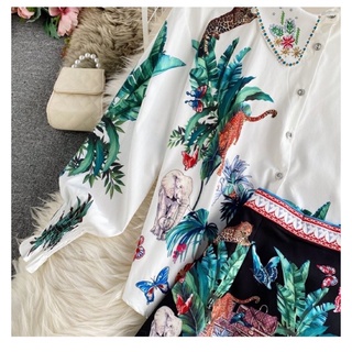[ORDER] SET ĐẦM CÔNG SỞ HOẠ TIẾT LỆCH NÚT ĐỦ SIZE