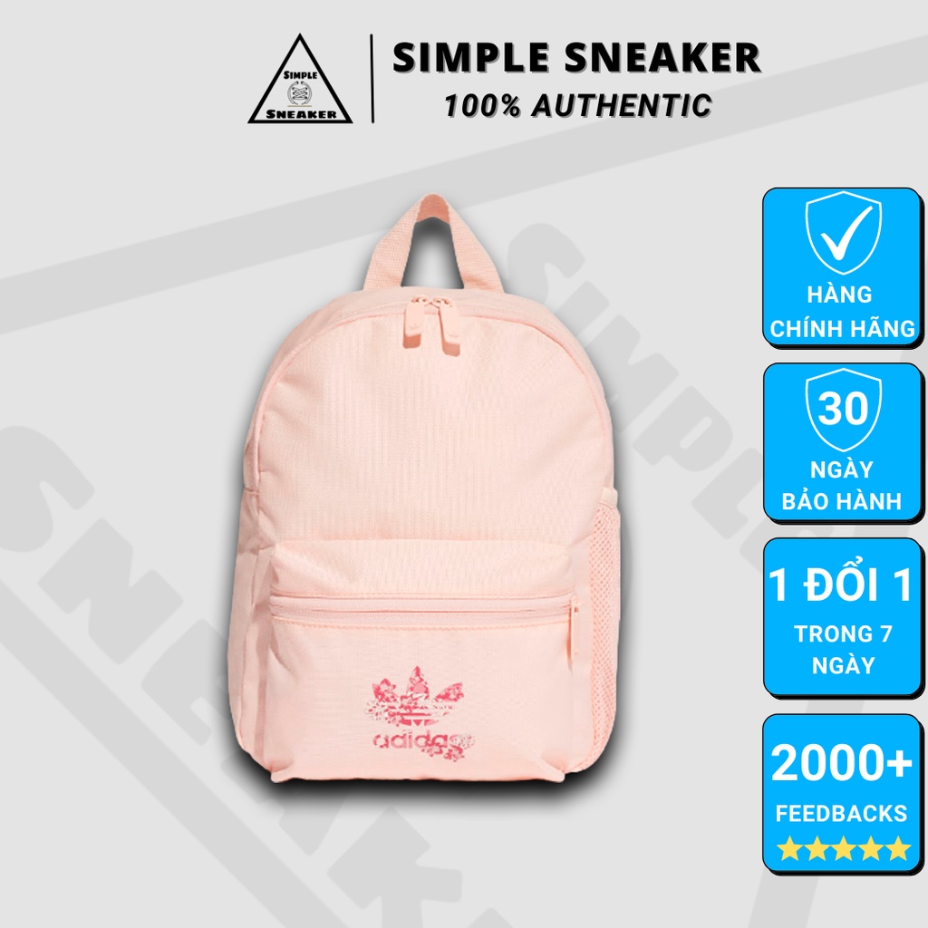 Balo Adidas Nữ Chính Hãng FREESHIP Adidas Mini Trefoil Backpack Haze Coral Pink Chuẩn Auth - Simple Sneaker