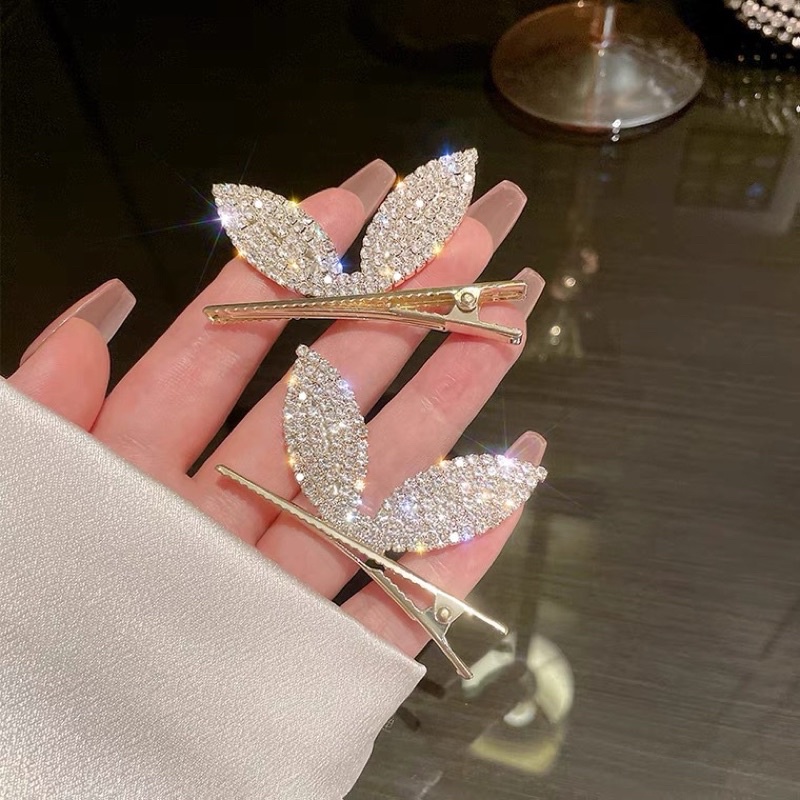Kẹp tóc mái 3 chiều tai thỏ dễ thương, phụ kiện tóc pha lê ngọt ngào phong cách Nhật Bản và Hàn Quốc