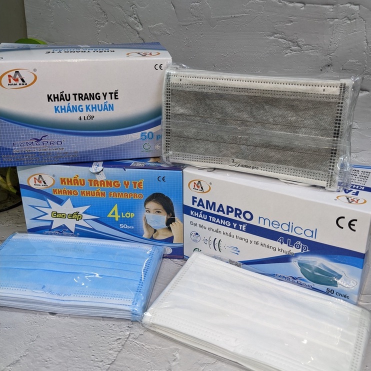 Khẩu Trang Y Tế 4 Lớp Kháng Khuẩn Cao Cấp Famapro