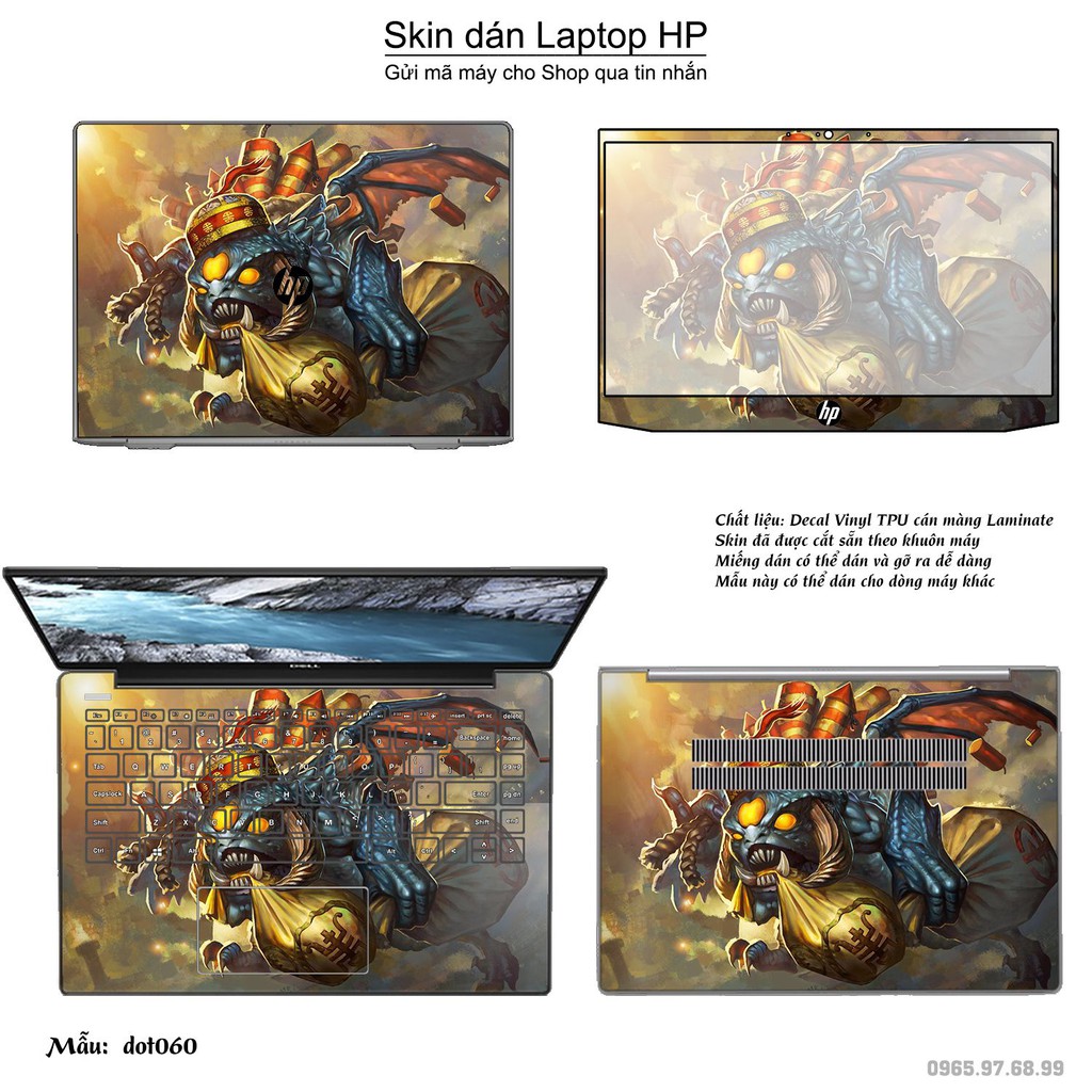 Skin dán Laptop HP in hình Dota 2 nhiều mẫu 10 (inbox mã máy cho Shop)