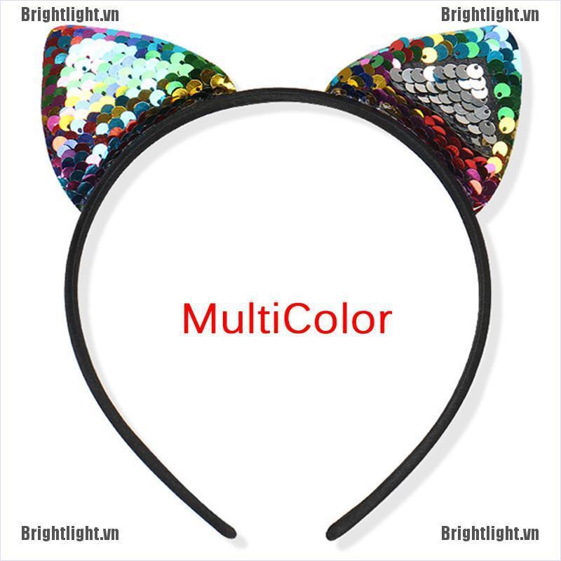 Kẹp Tóc Tai Mèo Đính Kim Sa Lấp Lánh Dễ Thương