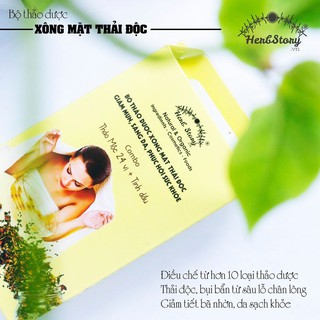 Bộ Thảo Dược Xông Mặt Thải Độc, Ngừa Mụn, Sáng Da Organic Herbs (1 Gói Thảo Mộc + 1 Lọ Tinh Dầu)
