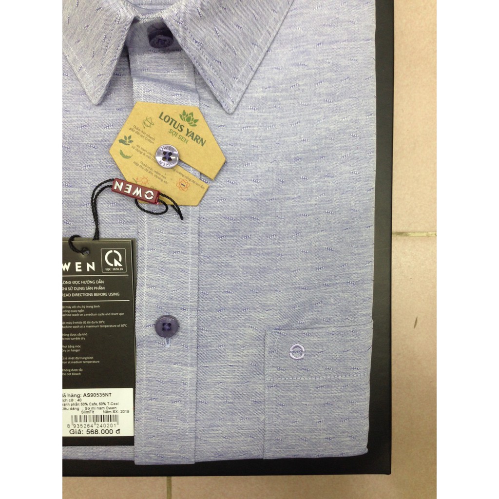 Áo Sơ Mi Nam Tay Ngắn Owen AS90535NT Chất Nâu Cafe Kiểu Dáng Slim Fit