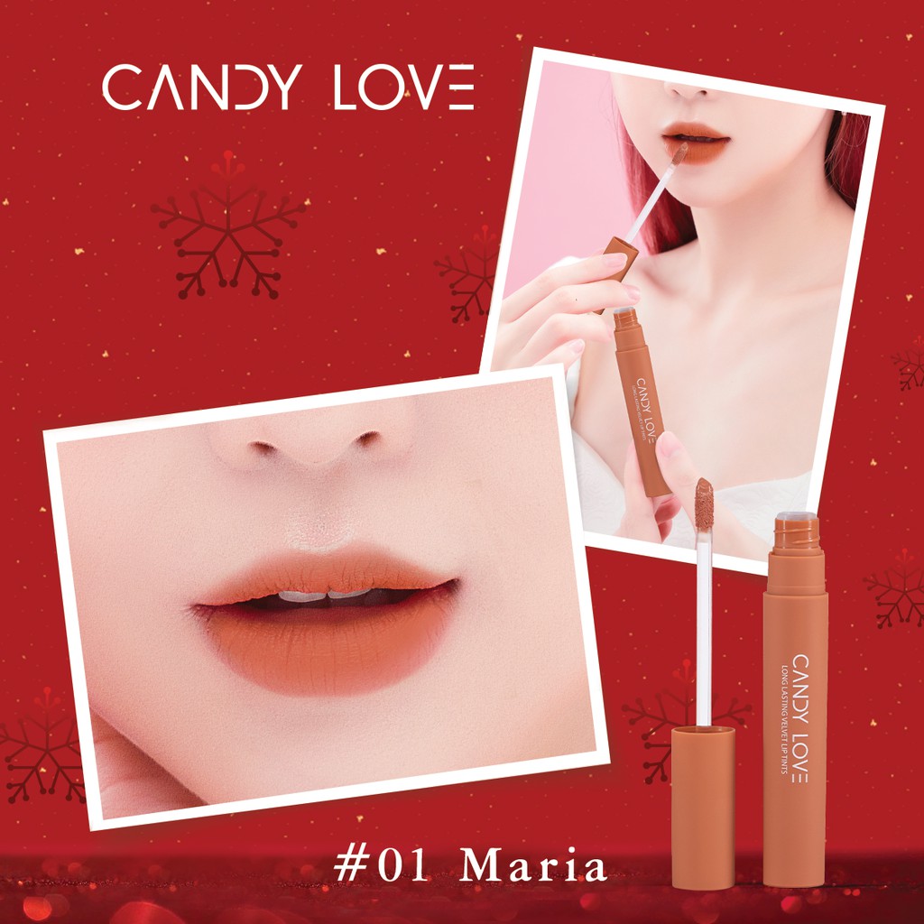 Son môi kem lì lâu trôi Hàn Quốc - Candy Love - Màu 01 CAM SỮA cực xinh