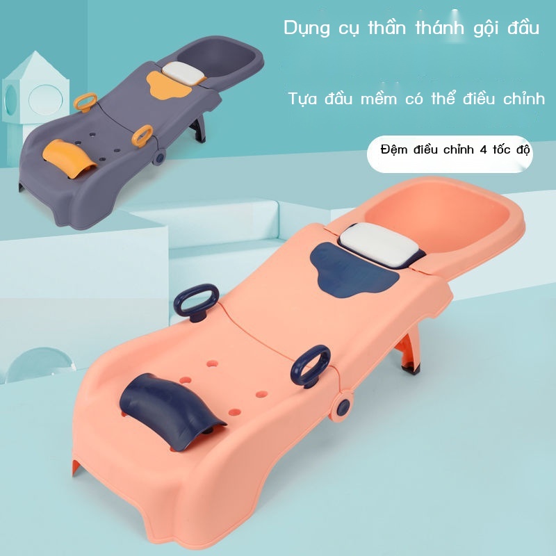 Ghế gội đầu cho trẻ em có thể gập lại đa chức năng dày dặn gia đình trẻ mới biết đi ghế gội đầu giường gội đầu cho trẻ e