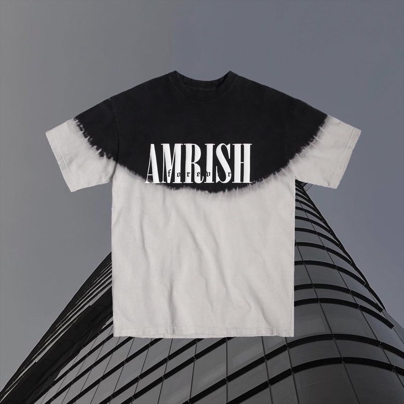 (Chính Hãng AMRISH) Áo thun Ombre Wash Xám Đen