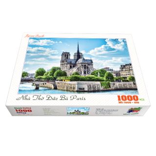 Tranh xếp hình 1000 mảnh minh châu - nhà thờ đức bà paris
