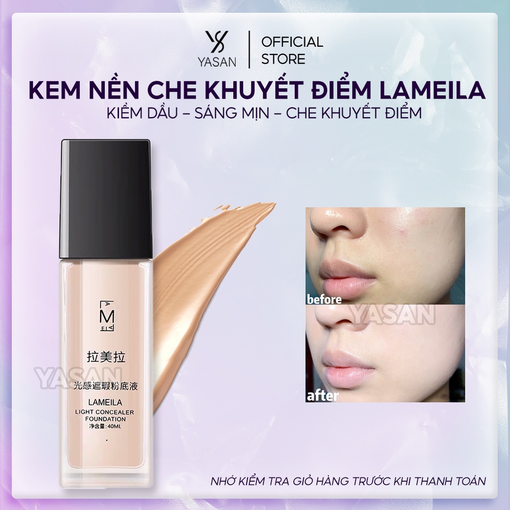 Kem Nền Che Khuyết Điểm BB Cream Lameila Kiềm Dầu Sáng Mịn Da Light Concealer Foundation Yasan