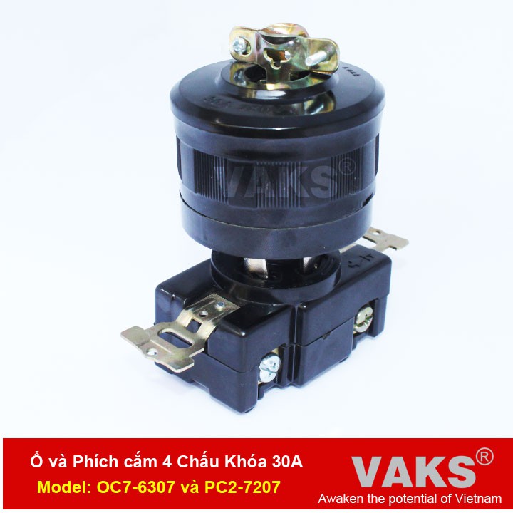 Ổ cắm điện locking 3 pha 4 chấu khóa 30A - OC7-2707 - dùng trong ngành may
