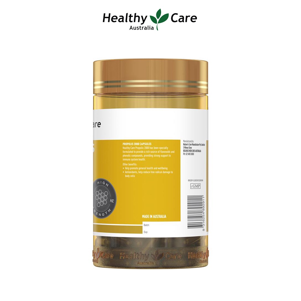Viên uống keo ong tăng cường miễn dịch Healthy Care Propolis 200 viên